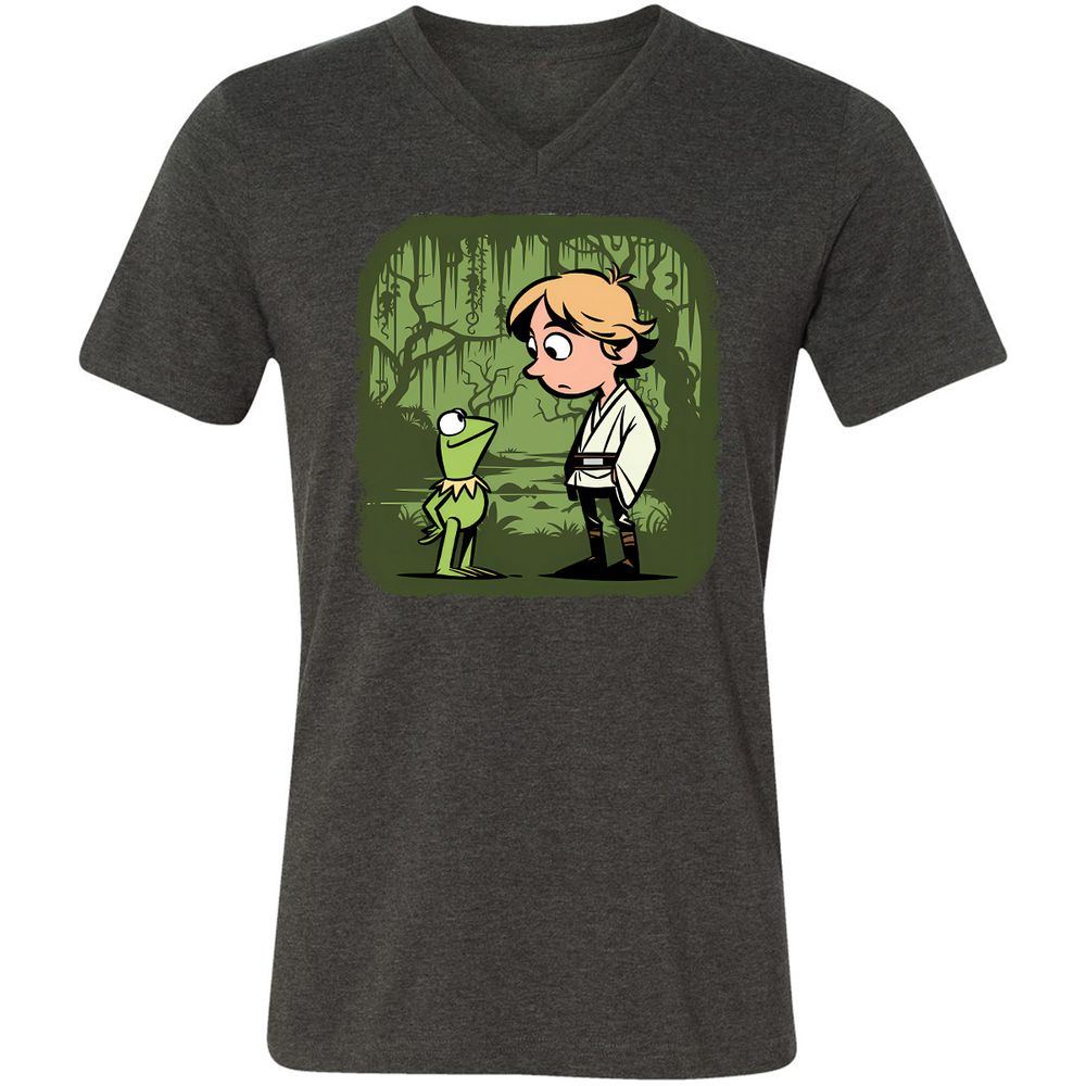 Unisex V-Neck T-Shirt - YAJJN23Z - Dark Grey Heather - 8