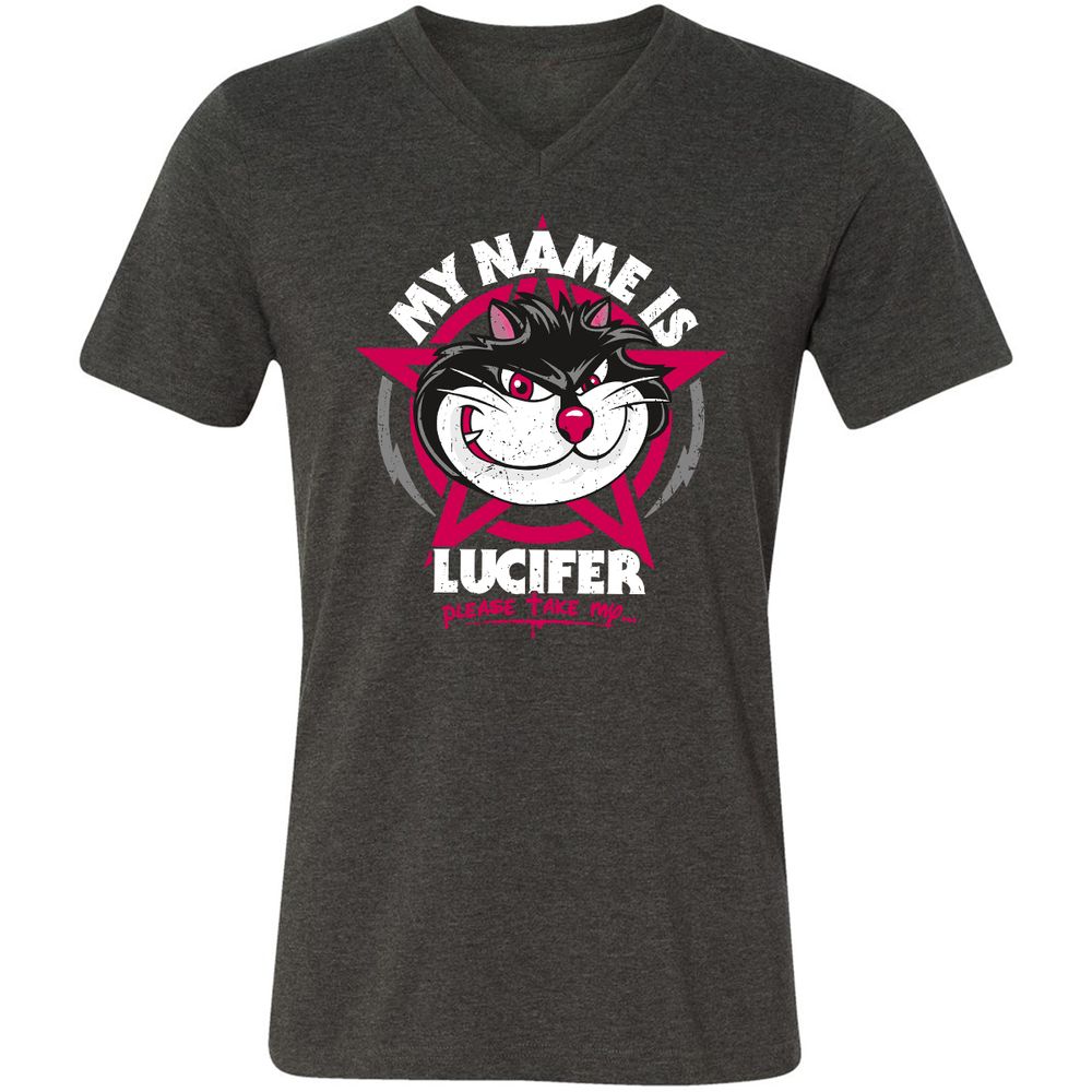 Unisex V-Neck T-Shirt - V83DPE7B - Dark Grey Heather - 8