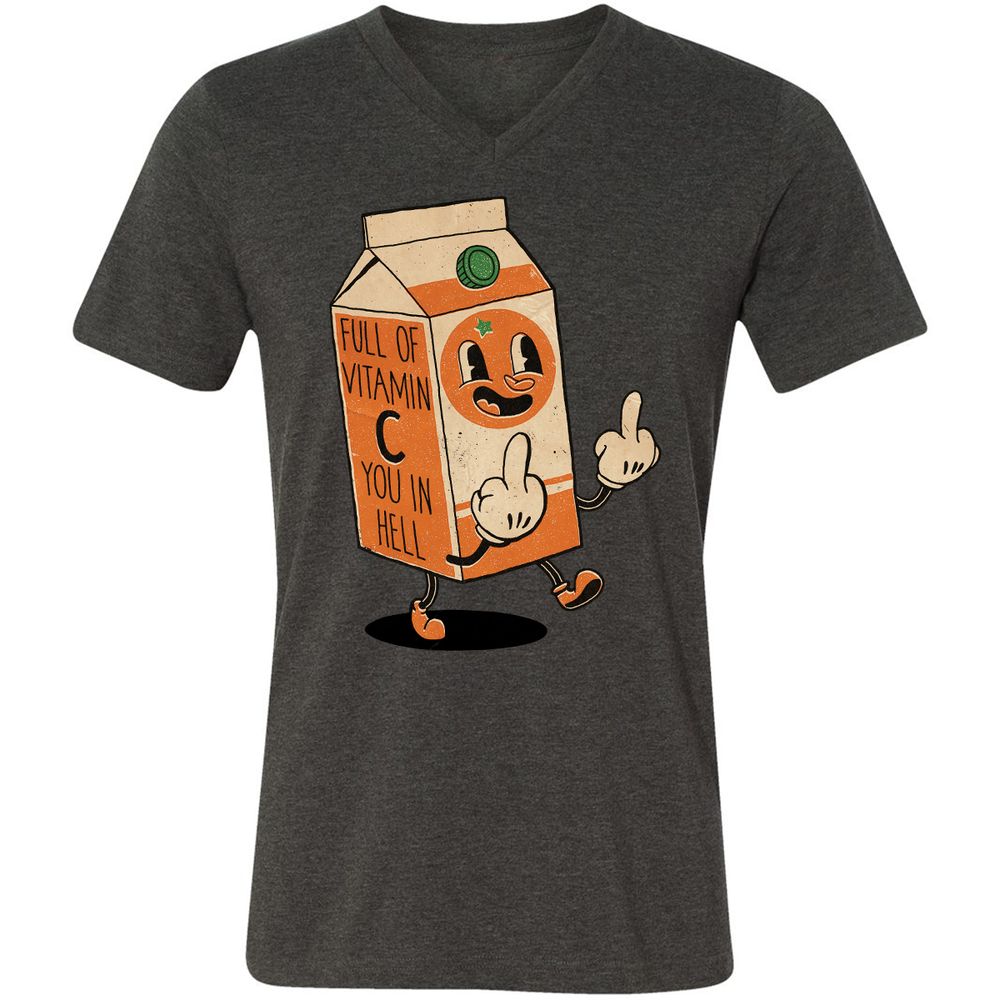 Unisex V-Neck T-Shirt - WPVLZNC8 - Dark Grey Heather - 8