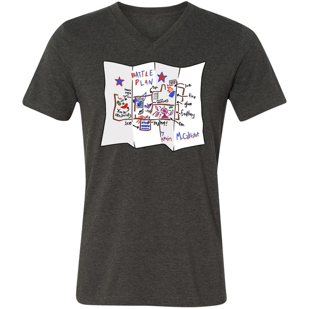 Unisex V-Neck T-Shirt - JS1J7XUR - Dark Grey Heather - 8