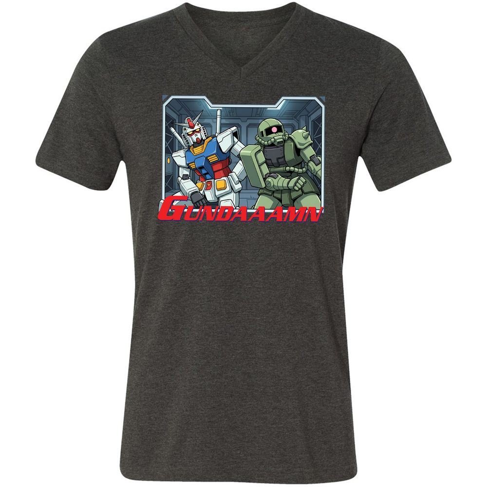 Unisex V-Neck T-Shirt - 5V8J5J1T - Dark Grey Heather - 8