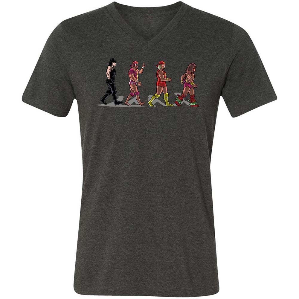 Unisex V-Neck T-Shirt - K9SA8NGQ - Dark Grey Heather - 8