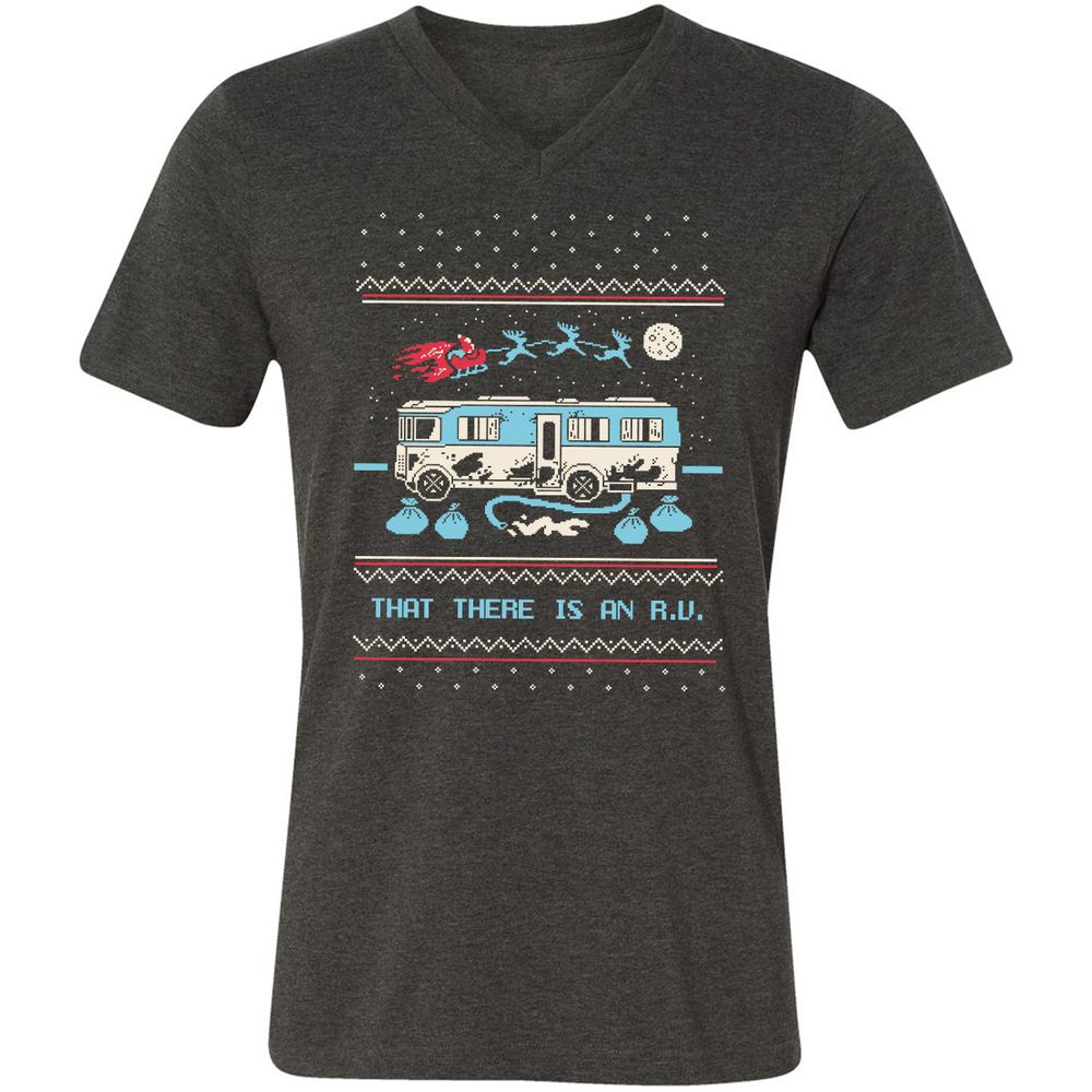 Unisex V-Neck T-Shirt - SPTGRENJ - Dark Grey Heather - 8