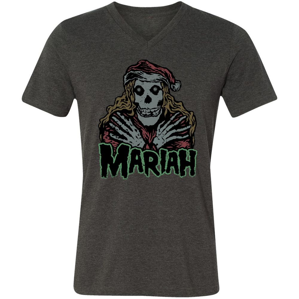 Unisex V-Neck T-Shirt - ELDR5SZF - Dark Grey Heather - 8