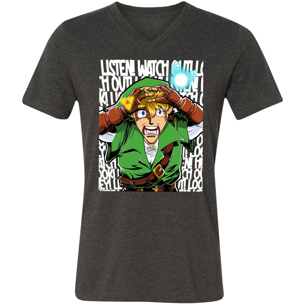 Unisex V-Neck T-Shirt - EY6E5ZQP - Dark Grey Heather - 8