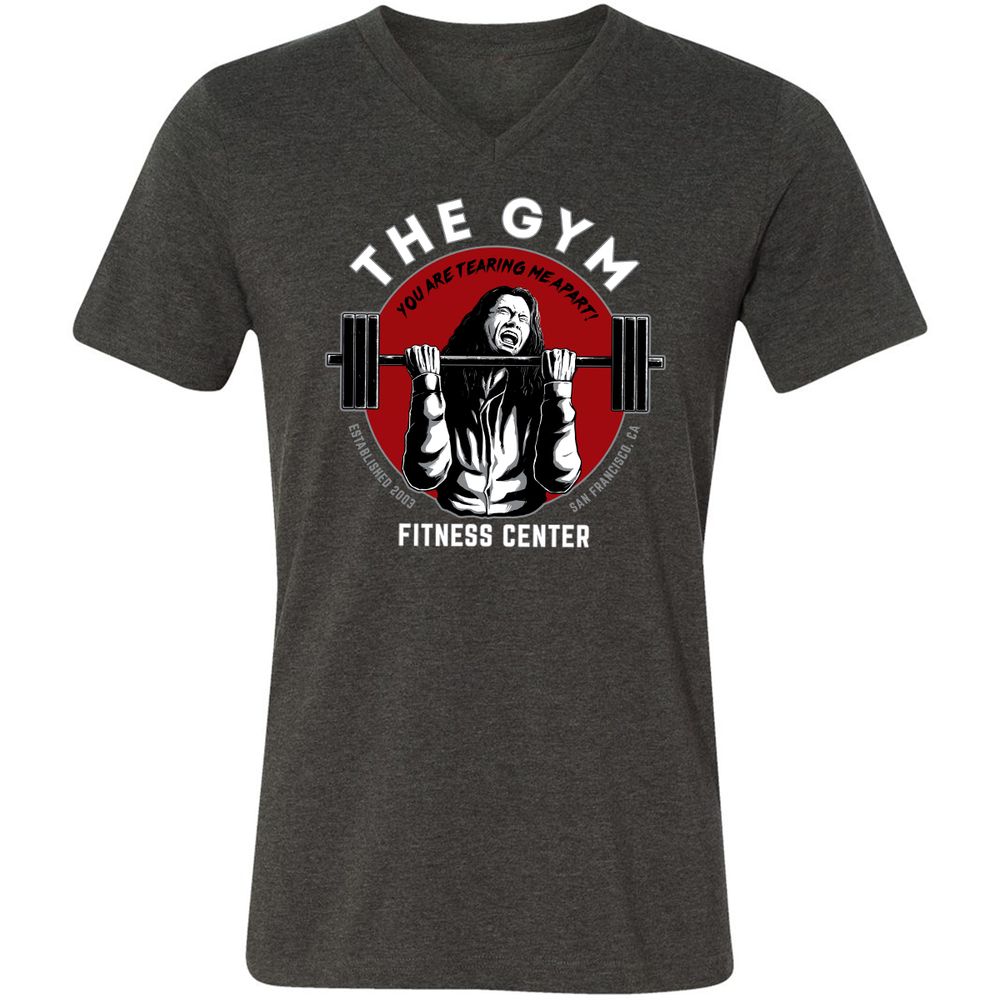 Unisex V-Neck T-Shirt - PWBKRNHX - Dark Grey Heather - 8