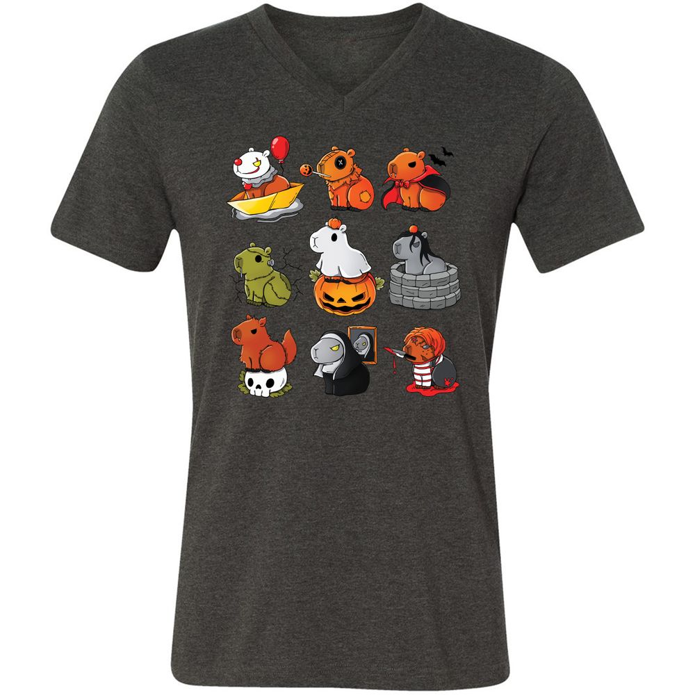 Unisex V-Neck T-Shirt - ZKGSTA7R - Dark Grey Heather - 8