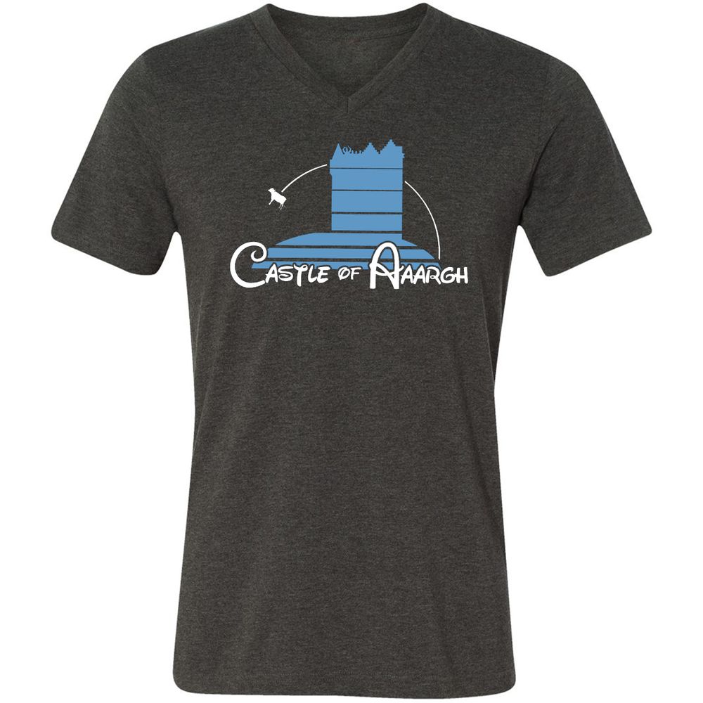 Unisex V-Neck T-Shirt - ZQBYMV76 - Dark Grey Heather - 8