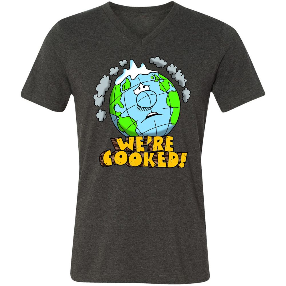 Unisex V-Neck T-Shirt - 5FMRF3AS - Dark Grey Heather - 8