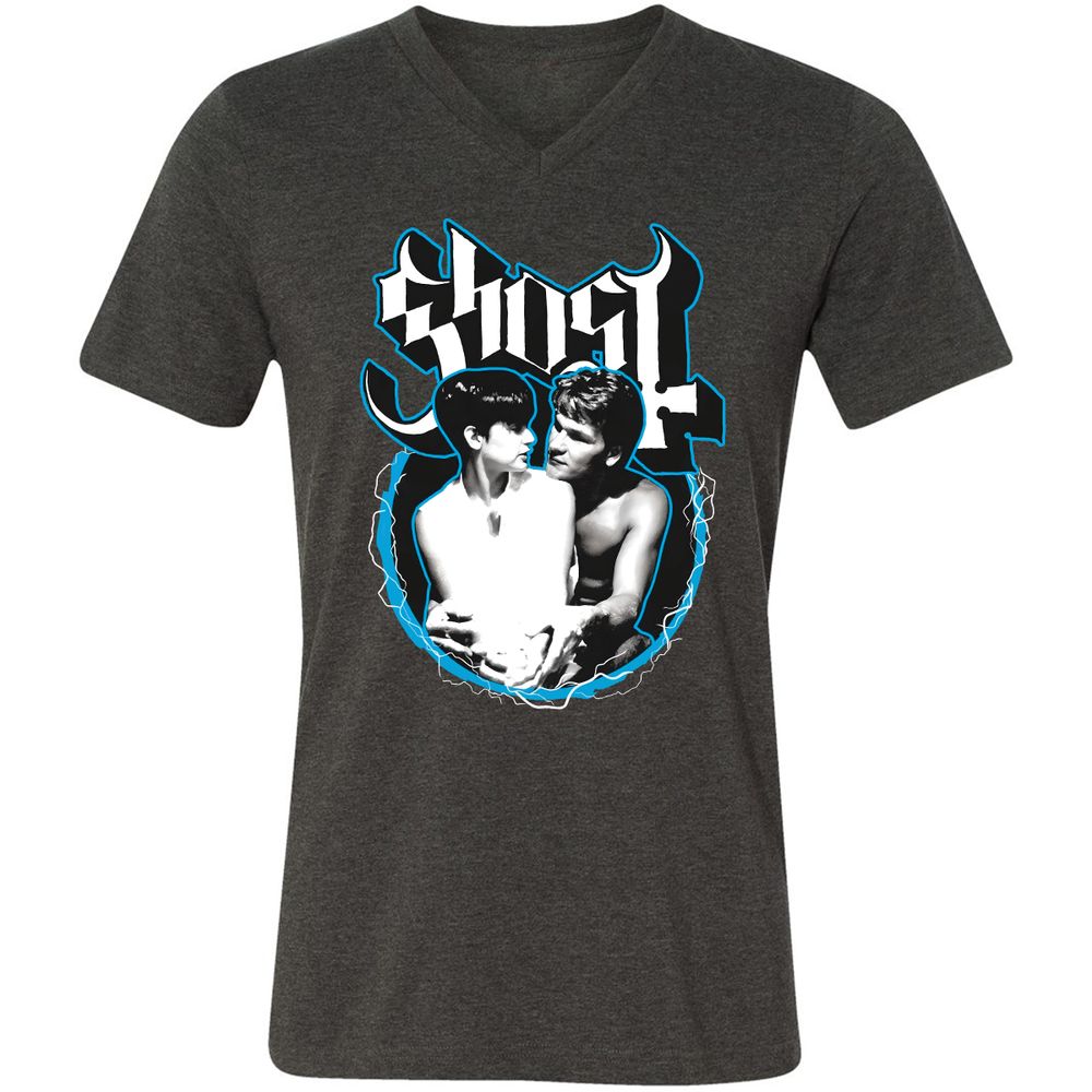 Unisex V-Neck T-Shirt - 5HHKQUC7 - Dark Grey Heather - 8