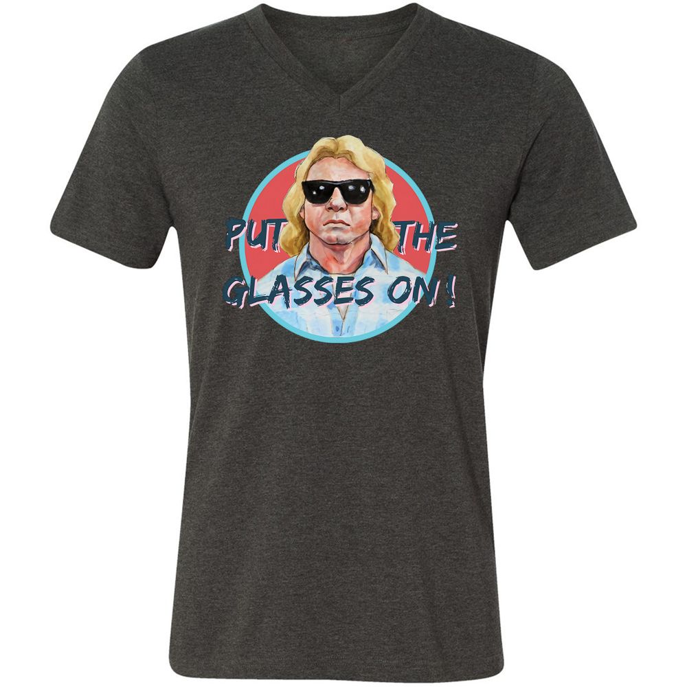 Unisex V-Neck T-Shirt - KWAY1NN6 - Dark Grey Heather - 8