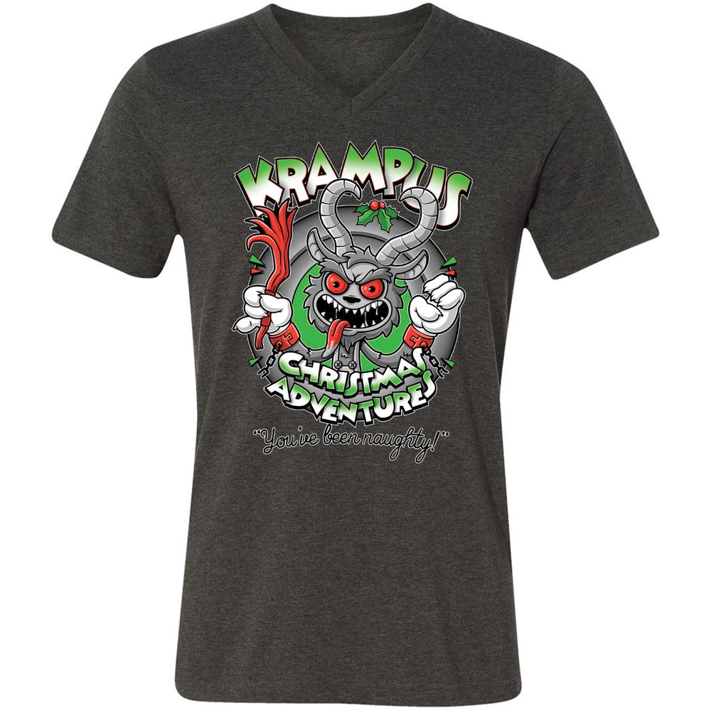 Unisex V-Neck T-Shirt - TTQQH2DU - Dark Grey Heather - 8