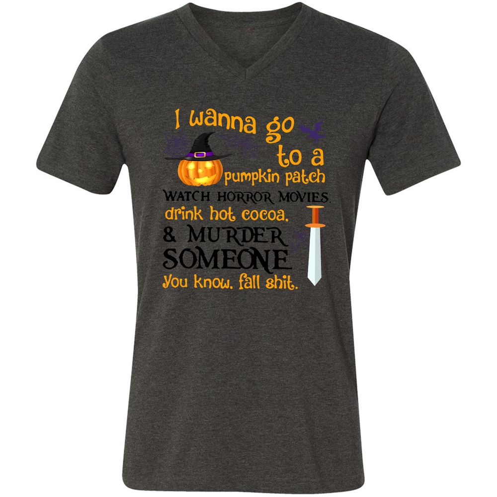 Unisex V-Neck T-Shirt - 64DPAC1T - Dark Grey Heather - 8
