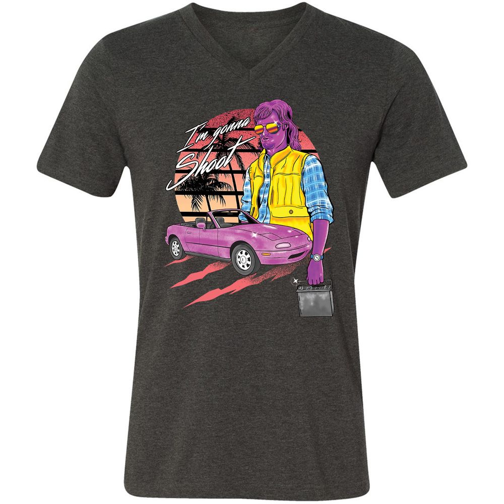 Unisex V-Neck T-Shirt - RS6WQBZ5 - Dark Grey Heather - 8