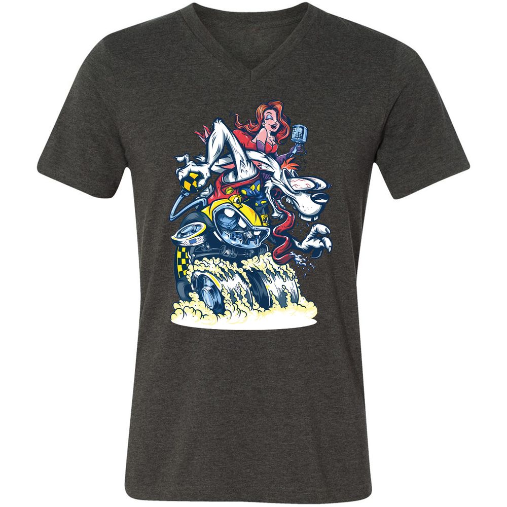 Unisex V-Neck T-Shirt - CN24WZBS - Dark Grey Heather - 8