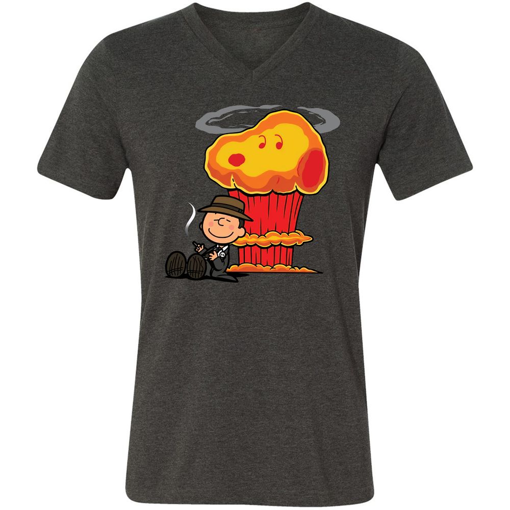 Unisex V-Neck T-Shirt - BQUSWZV5 - Dark Grey Heather - 8