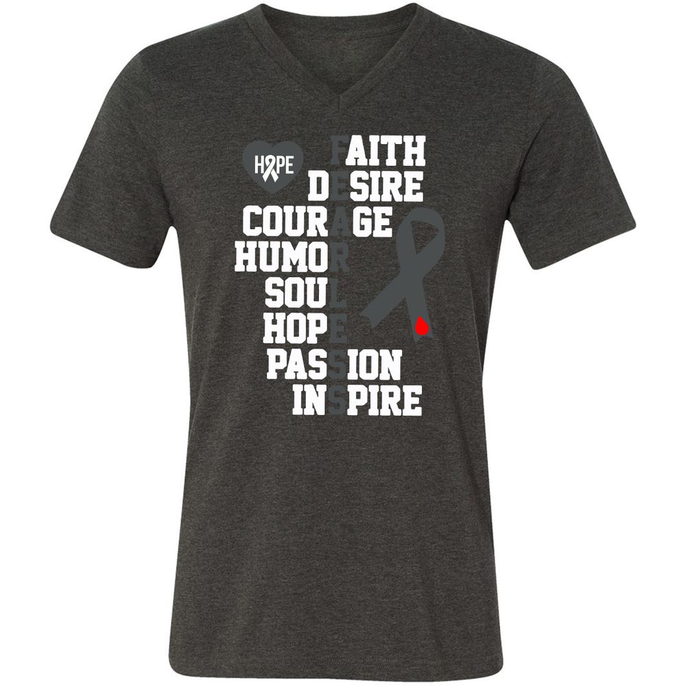 Unisex V-Neck T-Shirt - 6TN3R8AU - Dark Grey Heather - 8