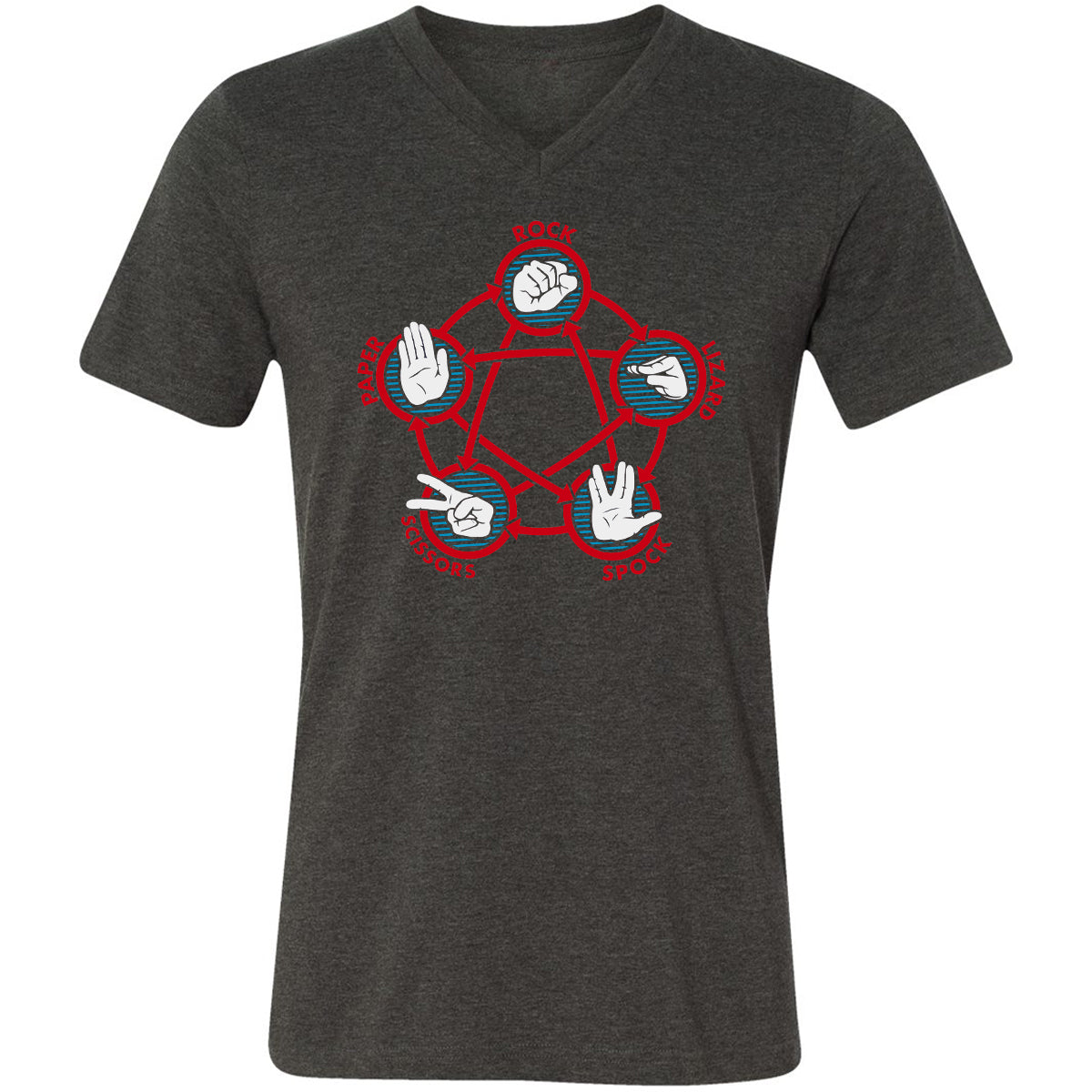 Unisex V-Neck T-Shirt - NZB2TQLK - Dark Grey Heather - 8