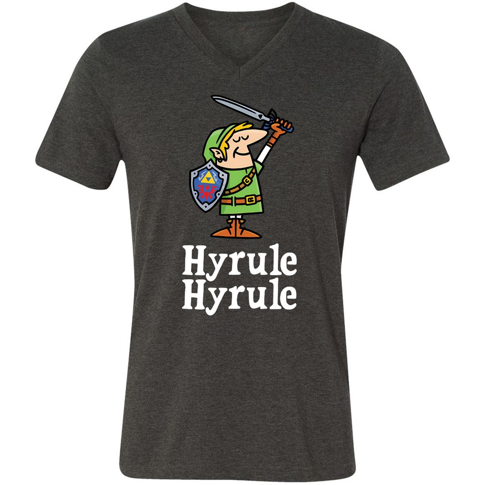 Unisex V-Neck T-Shirt - XAMQF8HW - Dark Grey Heather - 8