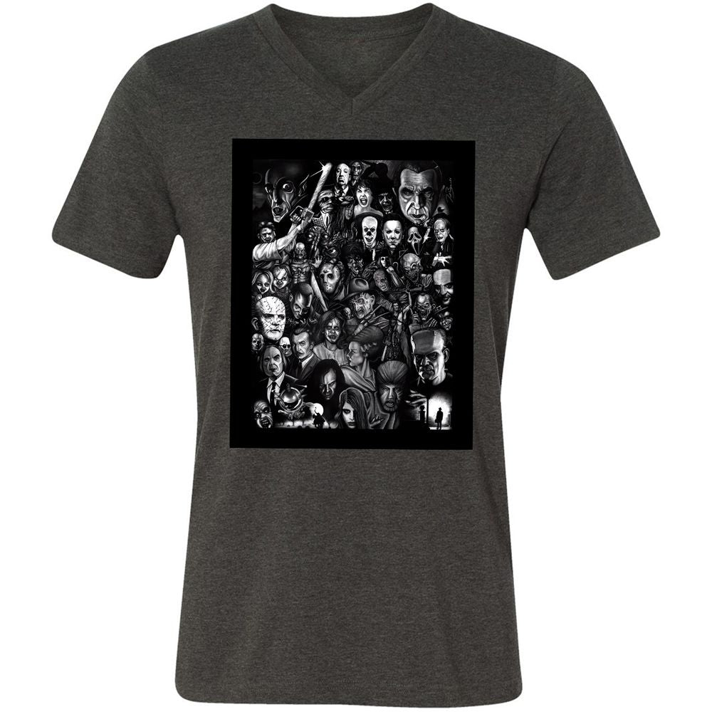 Unisex V-Neck T-Shirt - 6T2HHNBZ - Dark Grey Heather - 8