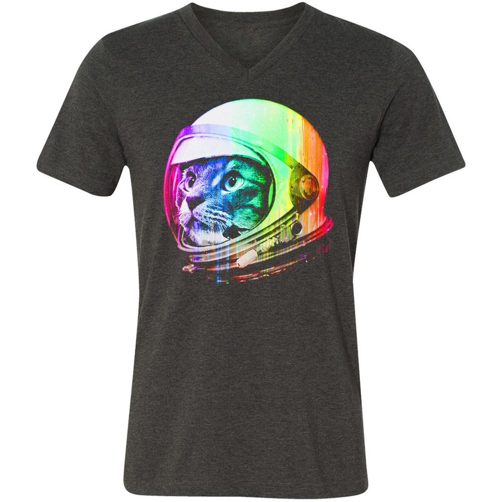 Unisex V-Neck T-Shirt - UNQN5PGW - Dark Grey Heather - 8