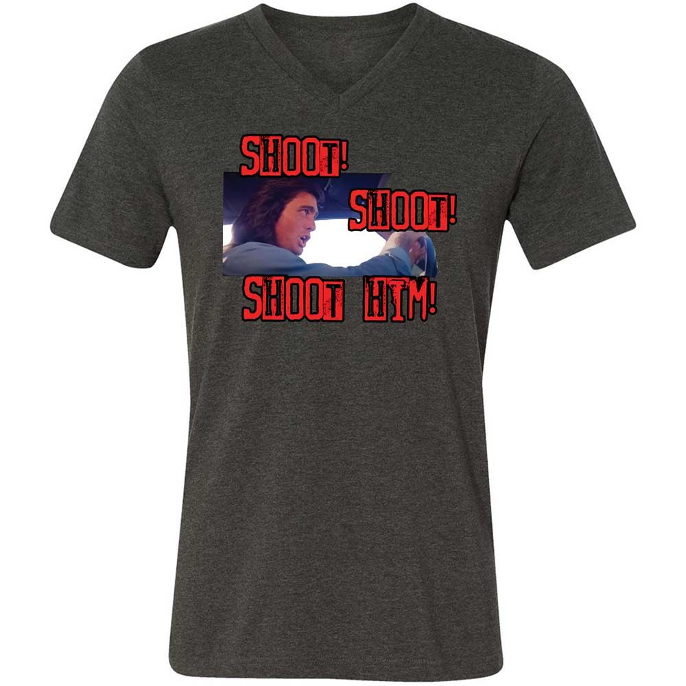 Unisex V-Neck T-Shirt - V51U6G3Y - Dark Grey Heather - 8