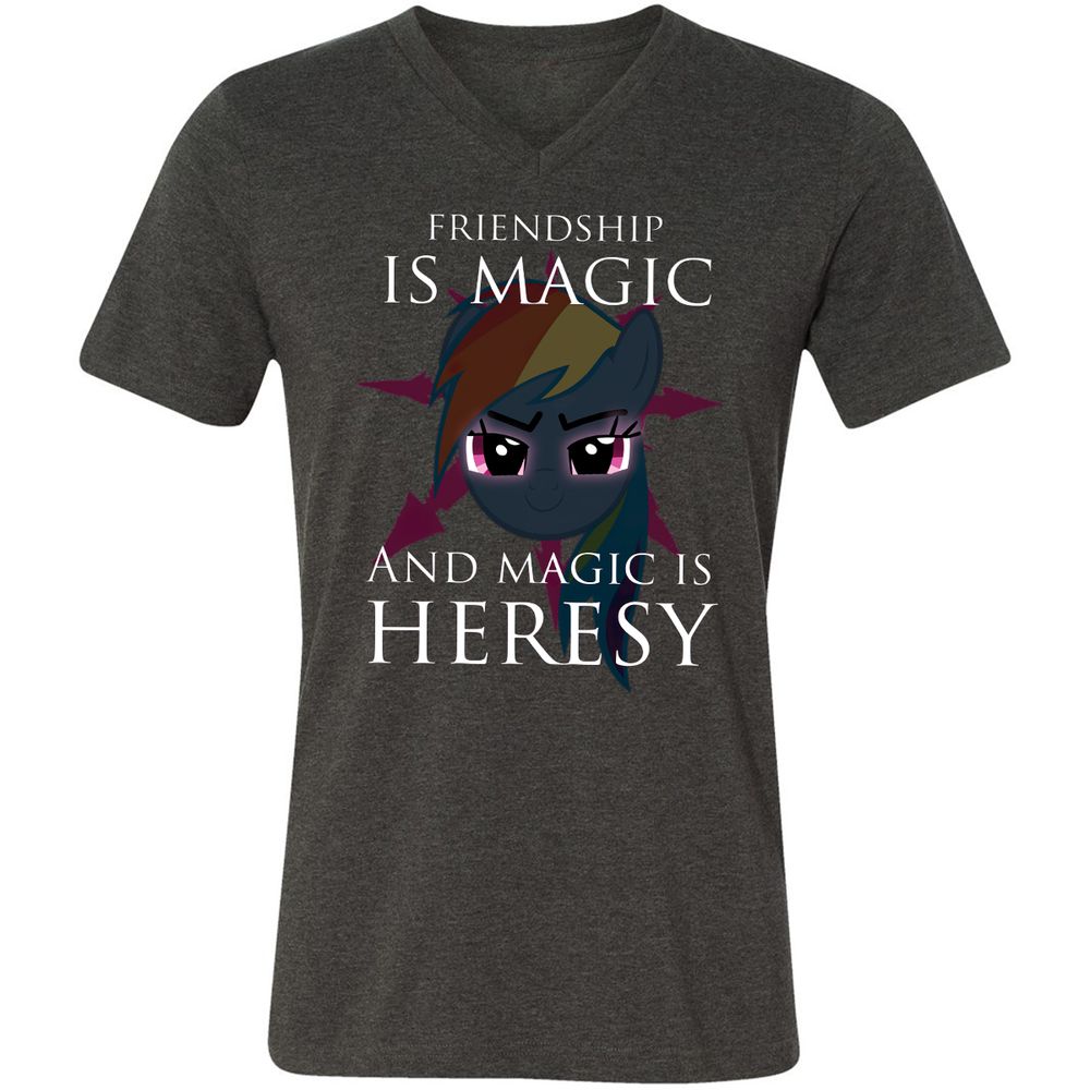 Unisex V-Neck T-Shirt - SSN4KZWX - Dark Grey Heather - 8