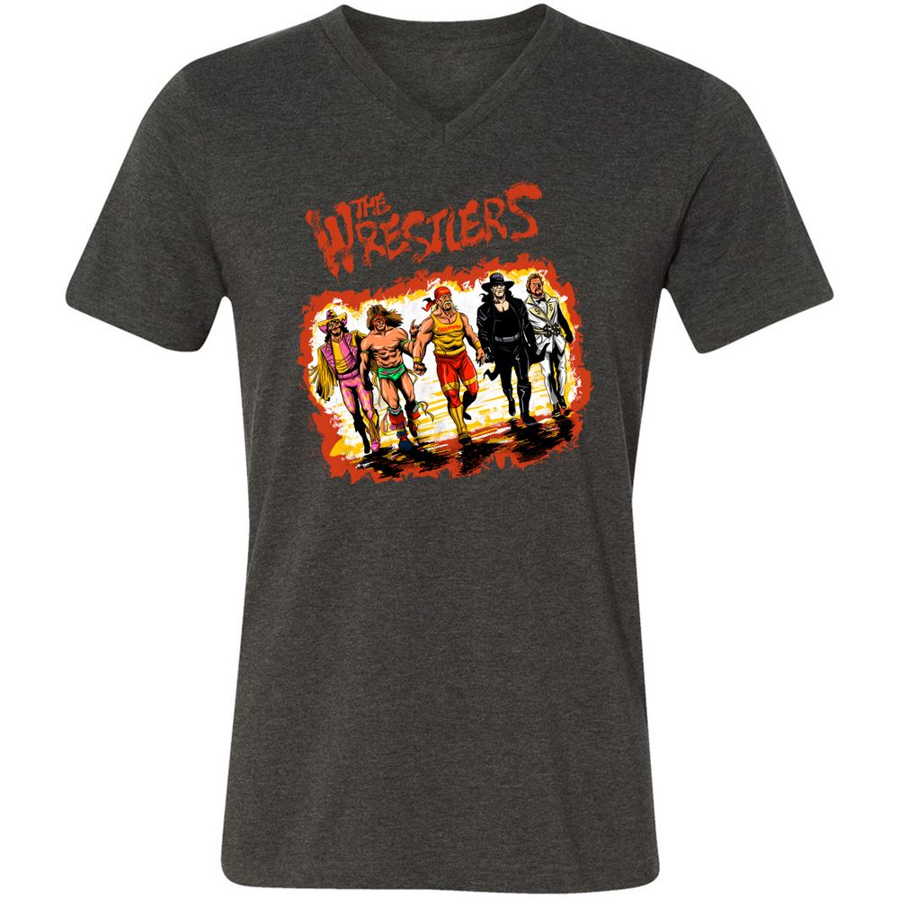 Unisex V-Neck T-Shirt - 2SWHU13X - Dark Grey Heather - 8