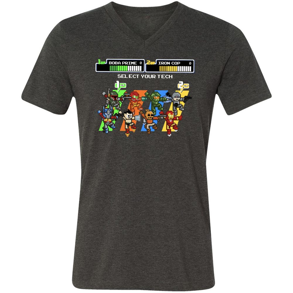 Unisex V-Neck T-Shirt - THQV8UVU - Dark Grey Heather - 8