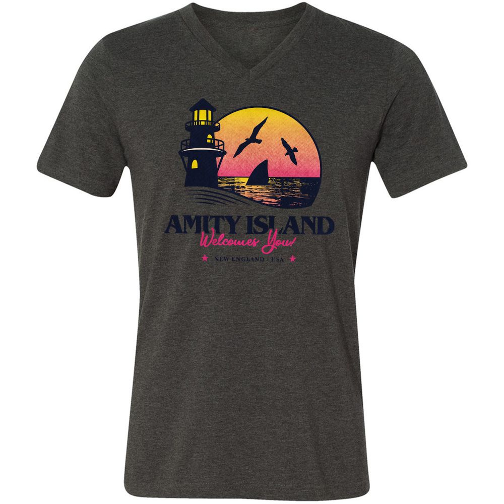 Unisex V-Neck T-Shirt - A5KM9H3R - Dark Grey Heather - 8