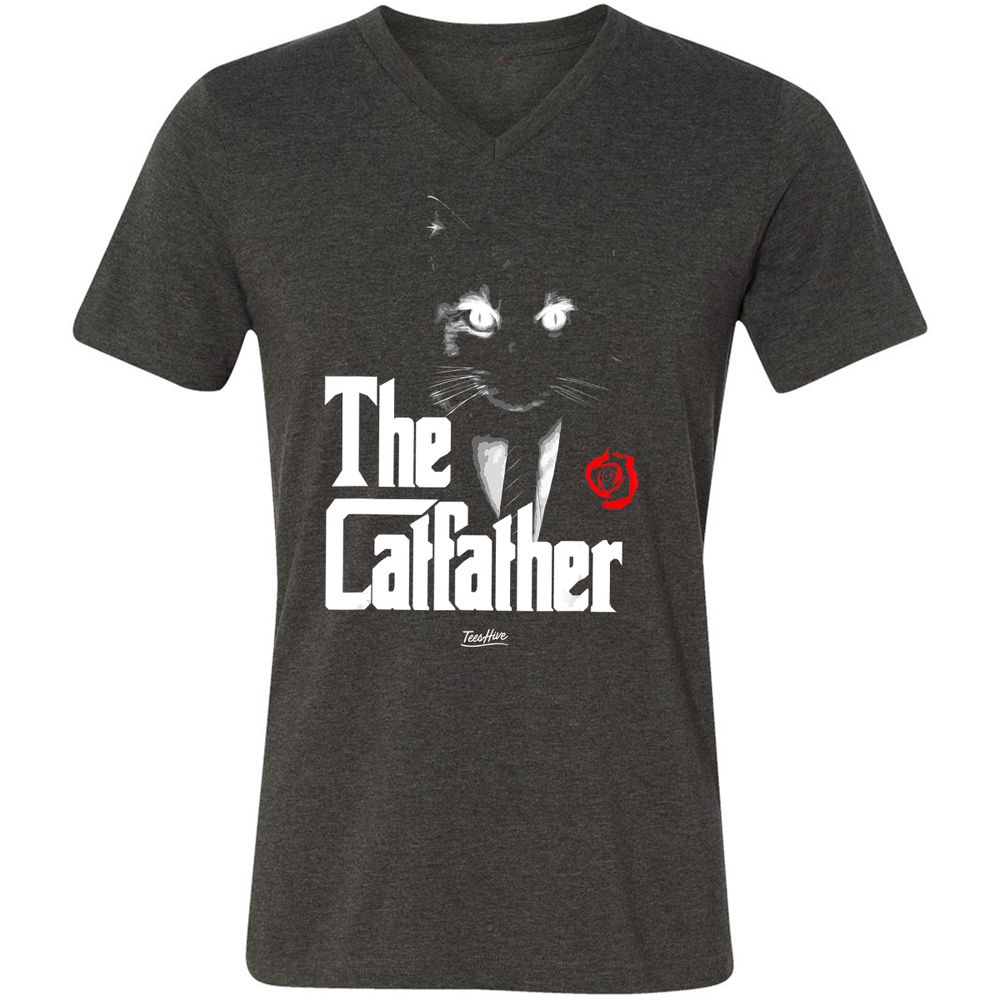 Unisex V-Neck T-Shirt - LBD55TF6 - Dark Grey Heather - 8