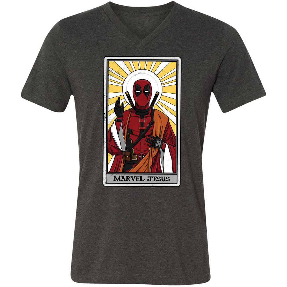 Unisex V-Neck T-Shirt - HNN46VPE - Dark Grey Heather - 8