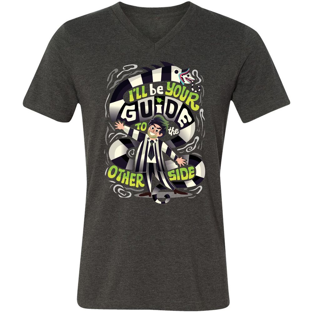 Unisex V-Neck T-Shirt - 6GJ9297V - Dark Grey Heather - 8