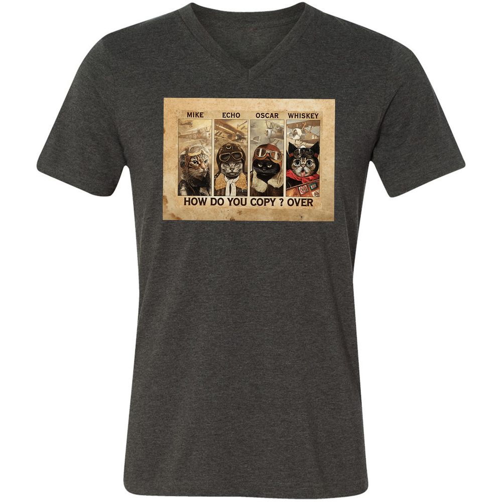 Unisex V-Neck T-Shirt - JG54EHYX - Dark Grey Heather - 8