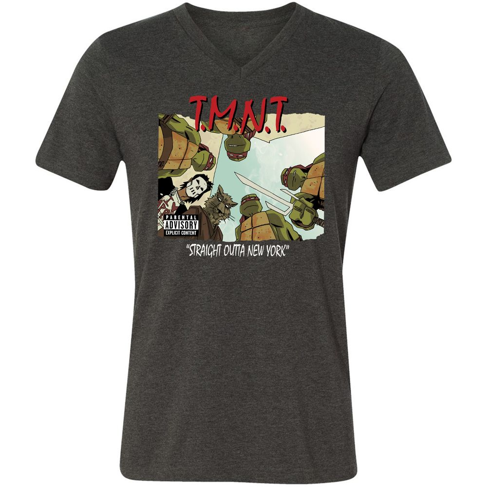 Unisex V-Neck T-Shirt - 2RZ9YJ4M - Dark Grey Heather - 8