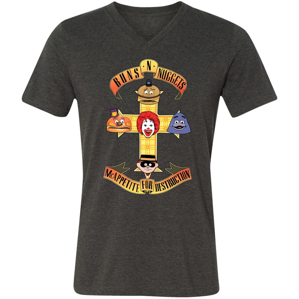 Unisex V-Neck T-Shirt - V2AB6LV9 - Dark Grey Heather - 8