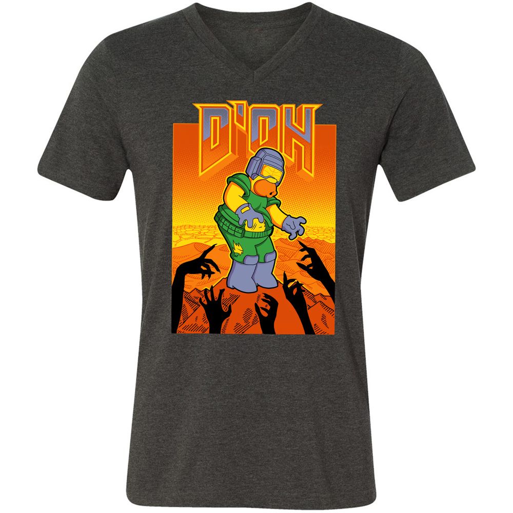 Unisex V-Neck T-Shirt - RQKPZATB - Dark Grey Heather - 8