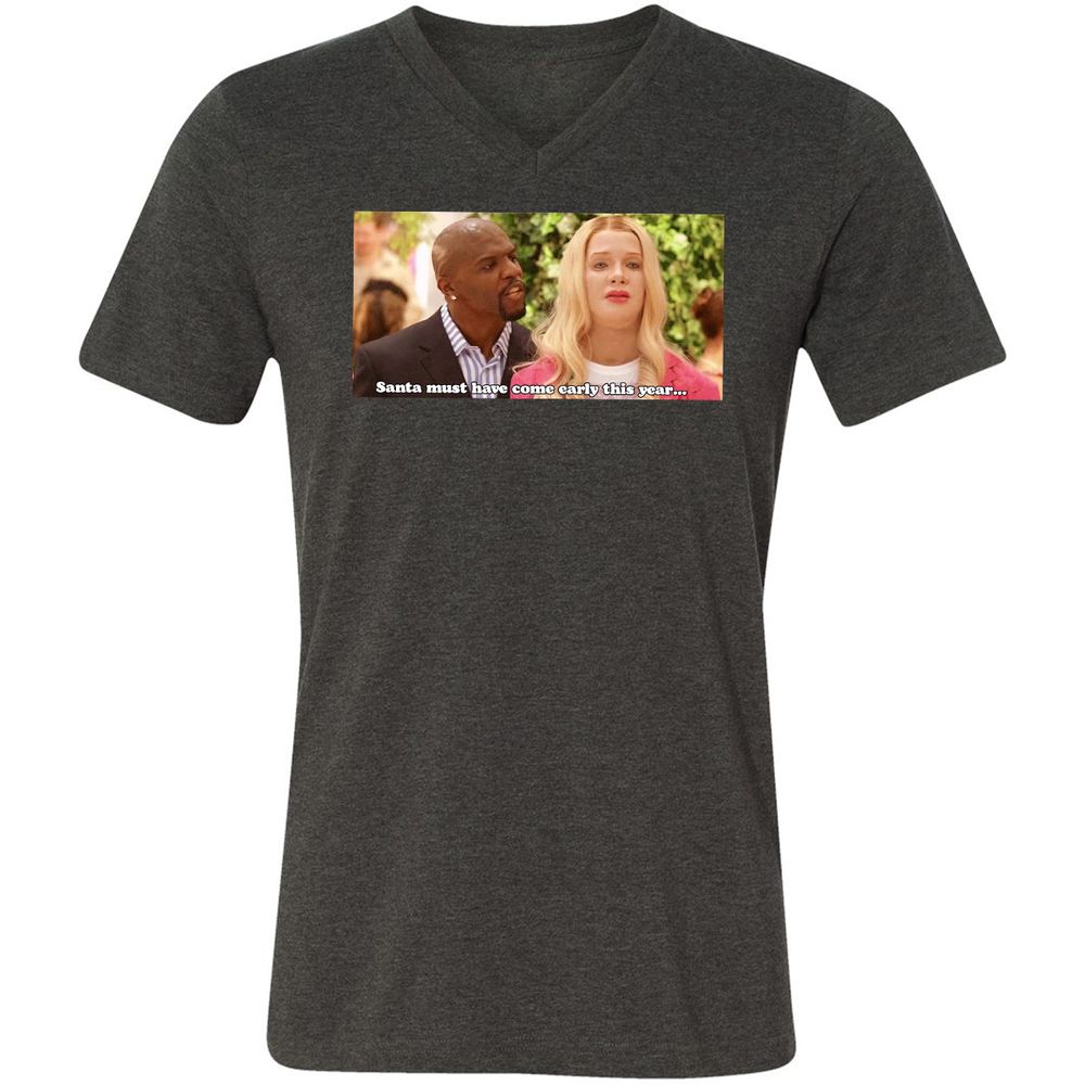 Unisex V-Neck T-Shirt - TX6GL533 - Dark Grey Heather - 8