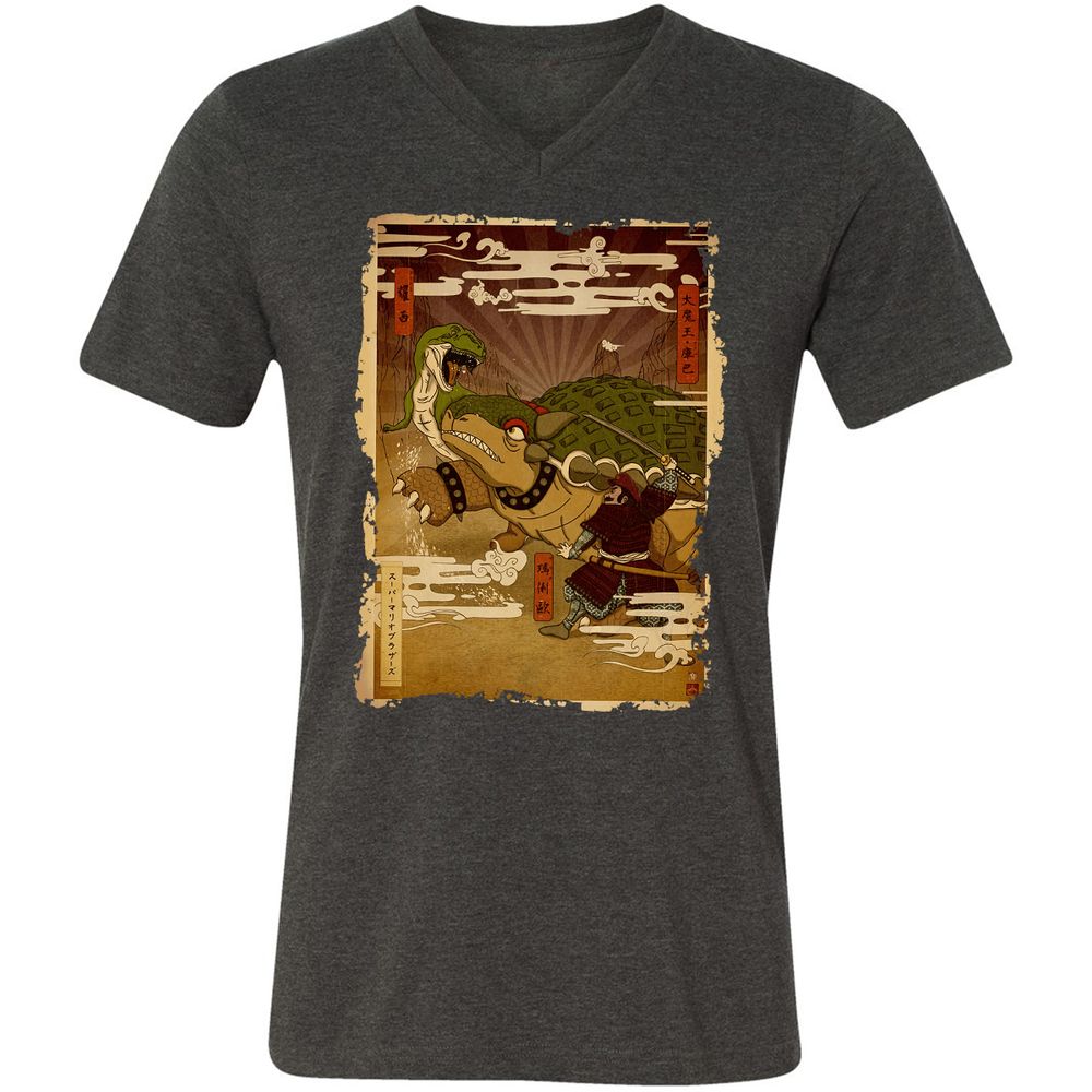 Unisex V-Neck T-Shirt - L7X3GNUC - Dark Grey Heather - 8