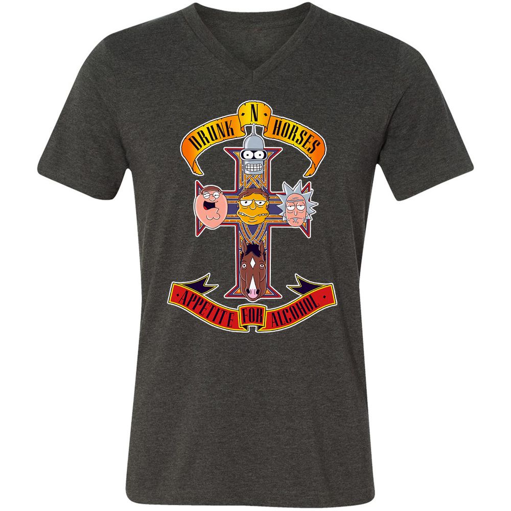 Unisex V-Neck T-Shirt - 48UHCCNW - Dark Grey Heather - 8