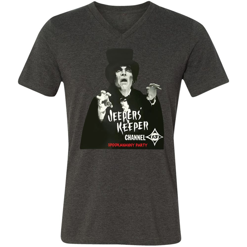 Unisex V-Neck T-Shirt - KNS5PTZA - Dark Grey Heather - 8