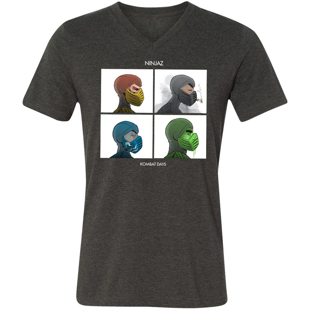 Unisex V-Neck T-Shirt - LQPZ49UY - Dark Grey Heather - 8