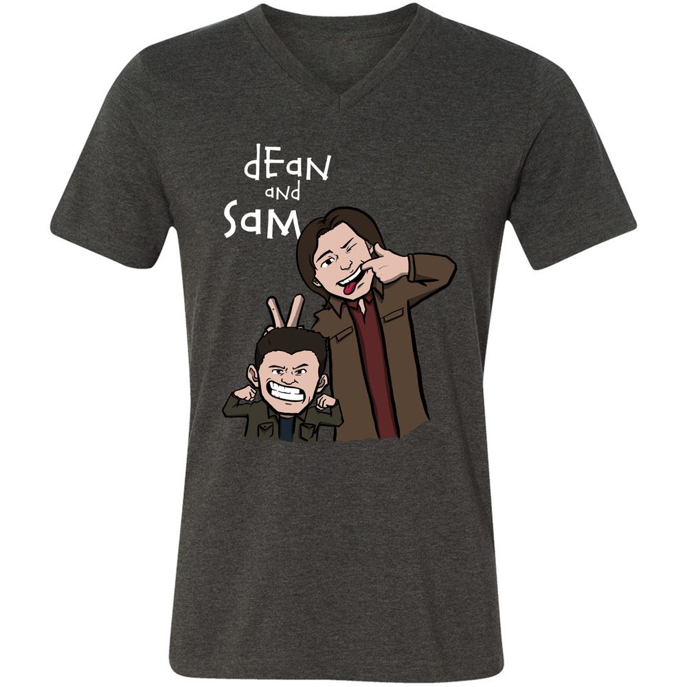 Unisex V-Neck T-Shirt - FKY5WHW4 - Dark Grey Heather - 8