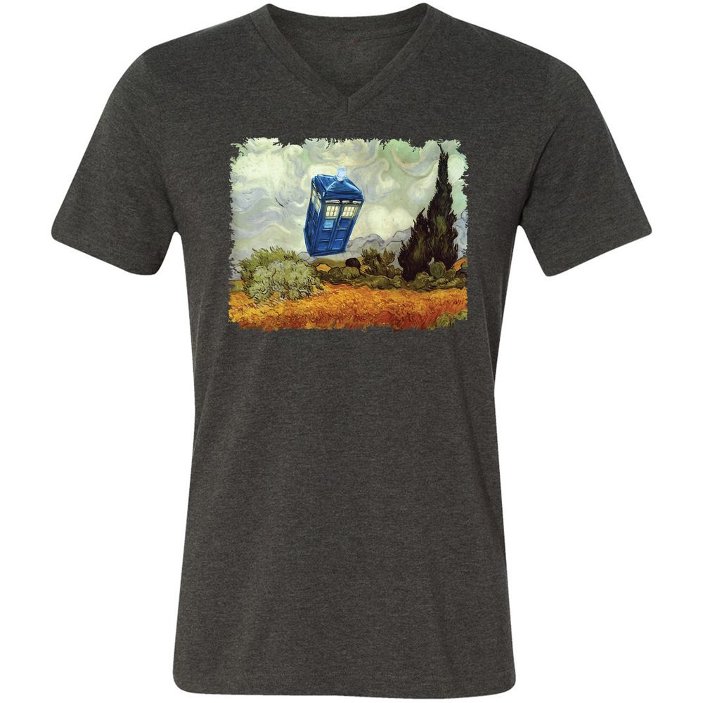 Unisex V-Neck T-Shirt - VD6FTRWC - Dark Grey Heather - 8