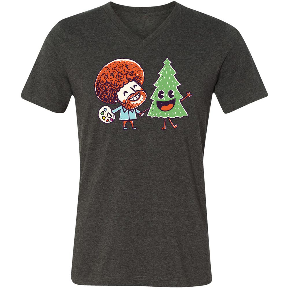 Unisex V-Neck T-Shirt - H8SKBNR3 - Dark Grey Heather - 8