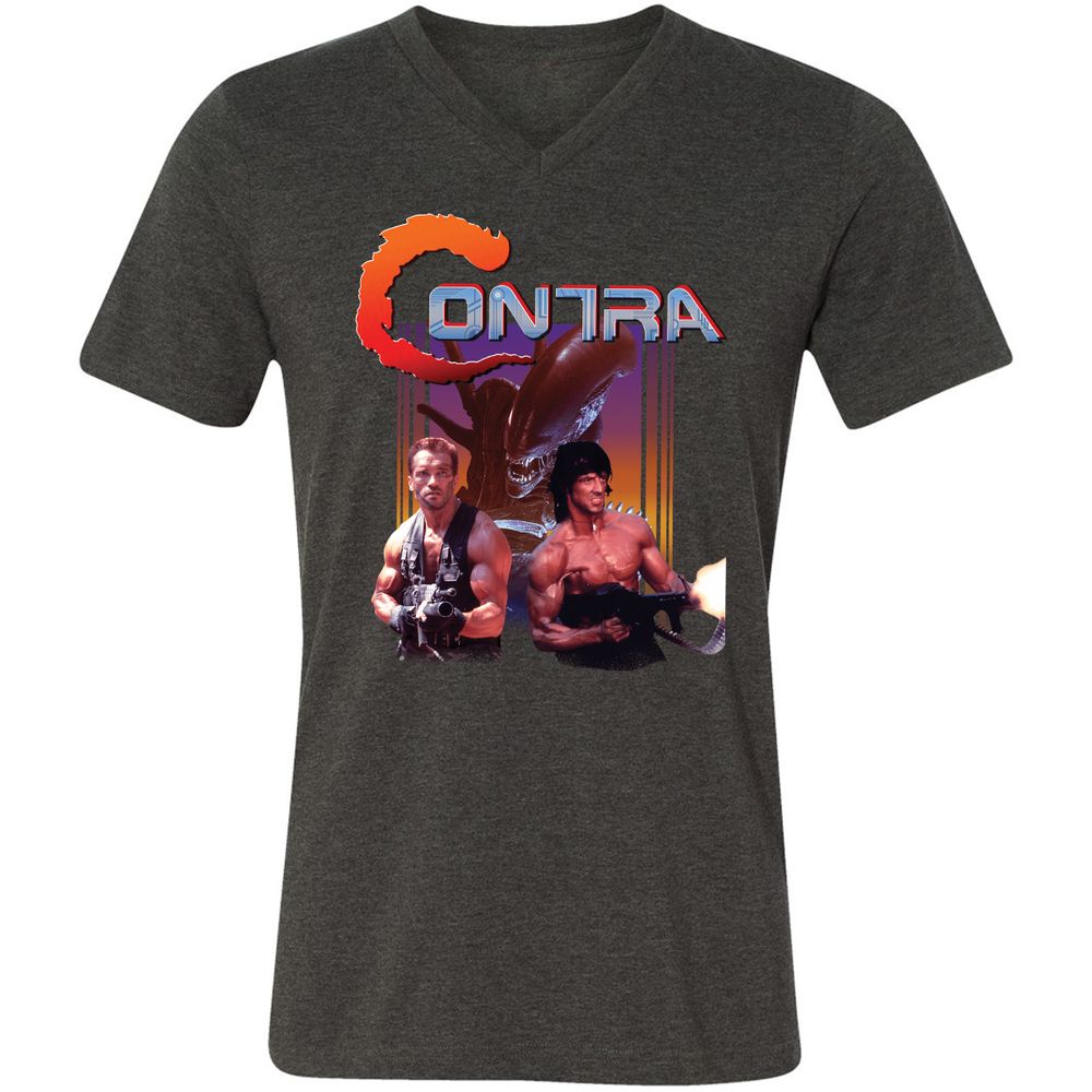 Unisex V-Neck T-Shirt - 7XXGMJAM - Dark Grey Heather - 8