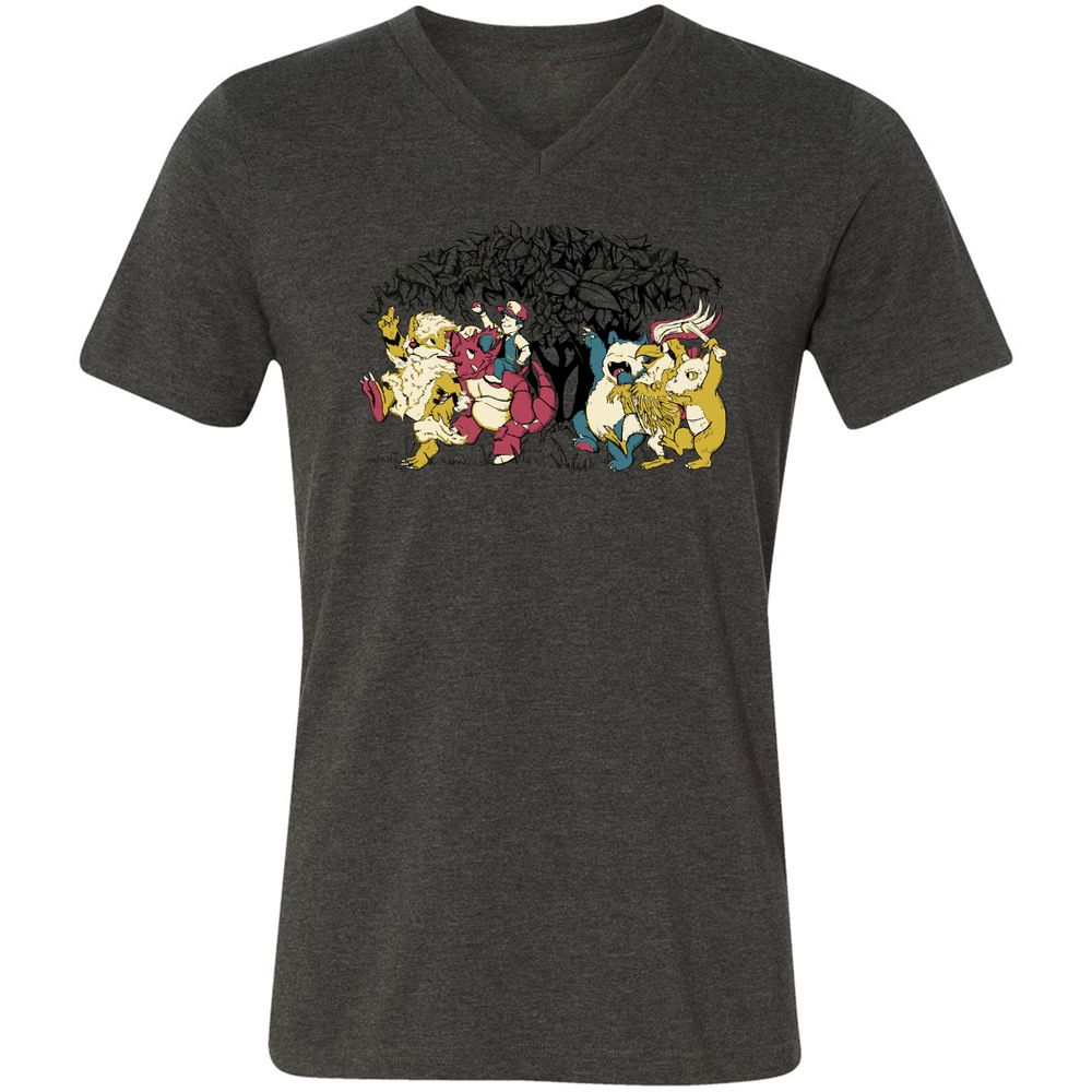 Unisex V-Neck T-Shirt - NZB1VPYZ - Dark Grey Heather - 8