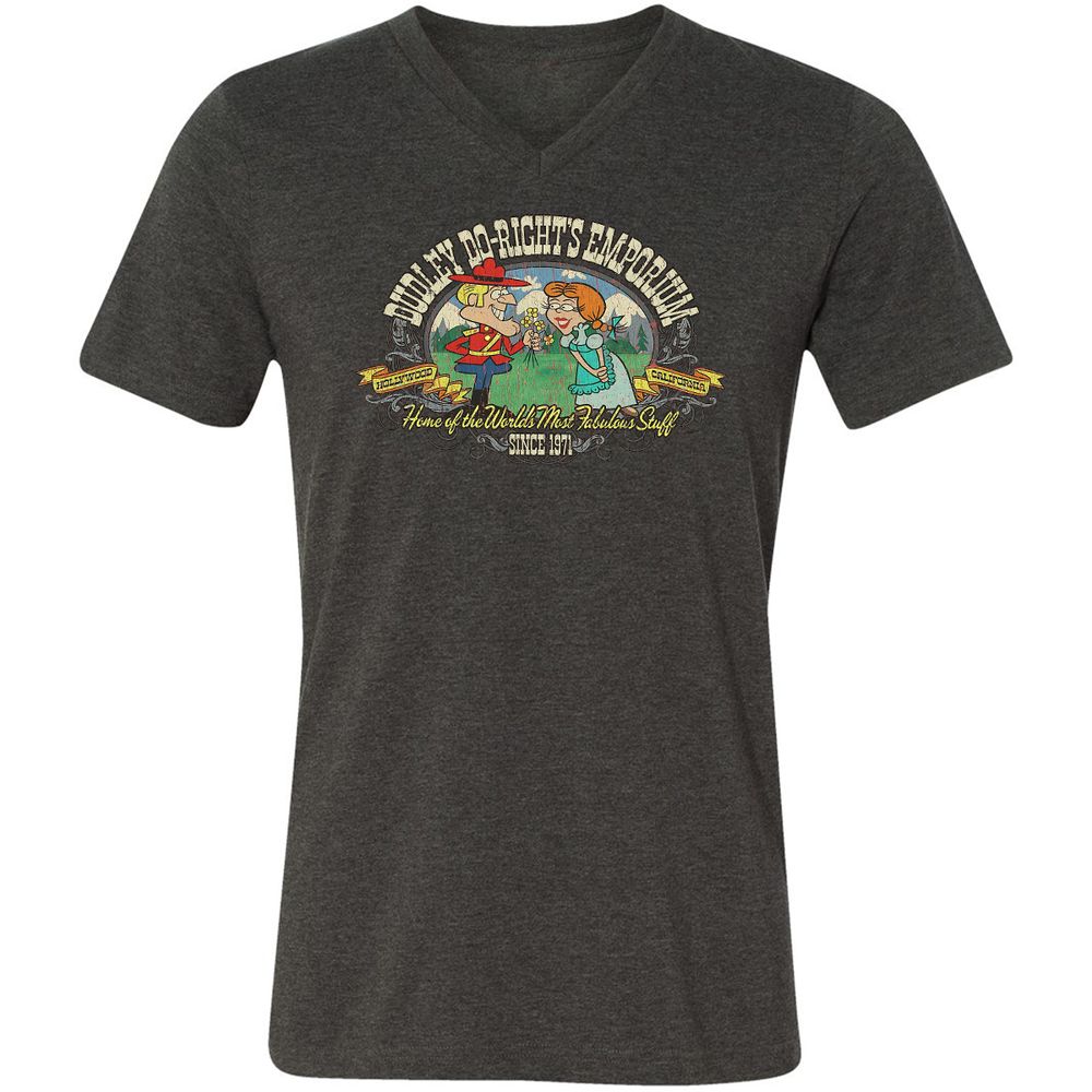 Unisex V-Neck T-Shirt - W5MJZJLQ - Dark Grey Heather - 8