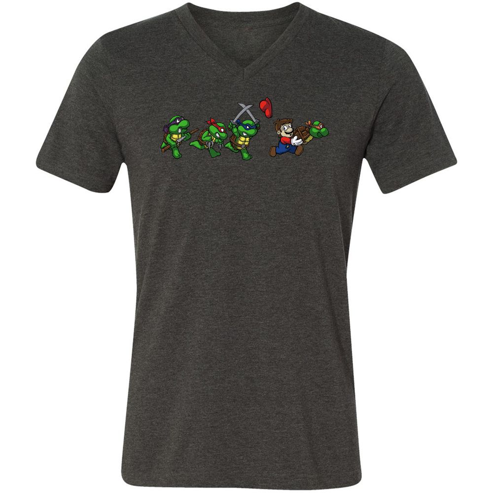 Unisex V-Neck T-Shirt - ELFBWU2L - Dark Grey Heather - 8