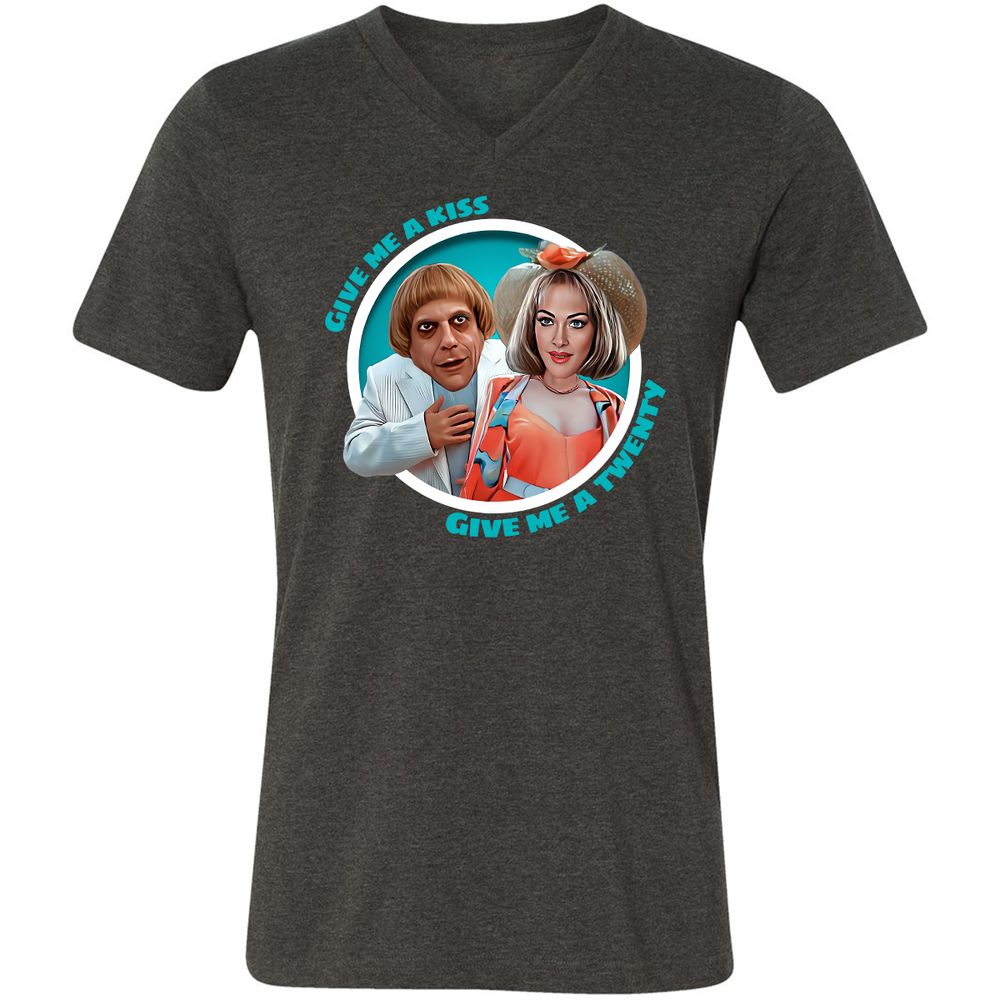 Unisex V-Neck T-Shirt - V1TWMYHN - Dark Grey Heather - 8